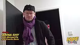 fake hostel babe tries two big cocks in wild mmf