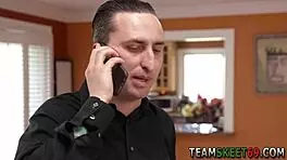 Babysitter With Pigtails Gets Deepthroat Facial!