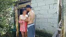 shower doesn't work, married woman asks farm caretaker for help in towel