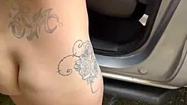 Streetwalker Rides Dick Reverse Cowgirl in Truck, Gets Fucked Standing, Takes Huge Load on Ass