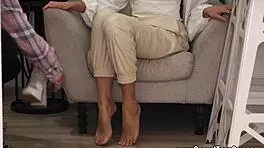 casual teen sex after licking pussy on the table, then creamed