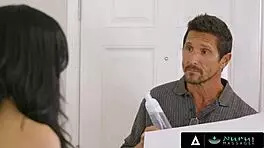 Nuru massage - cute 18yo savannah sixx fucks with her stepdad during his first nuru