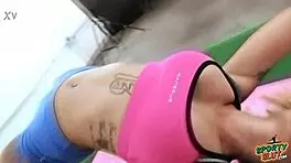 i can't stop staring at this big bubble butt latina's huge tits and cameltoe