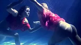Lilia Mihalkova and Natalia Kupalka dive into intense underwater lesbian action