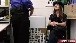 Sexy Cop Records Stealing and Gets Fucked!