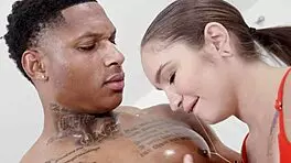 Bossmane dre flexing muscles while rough doggystyle with bunny fae, rimjob and armpit fetish.