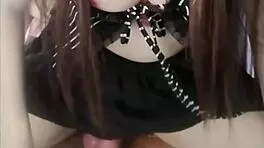 little new, cute pornstar student with tight pussy using 9-inch dildo