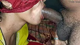Newly married desi bhabhi giving best blowjob to husband