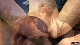 Couples swap and fuck outdoors in public for creampie.