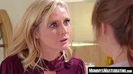 stepmom engages in a suggestive lesbian session with her pussy-licking stepdaughter. they explore each other's bodies intimately.