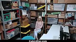 Officer says, 'perky teen 18+, you must take my load as punishment in the garage'