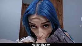 Stepsister rides cock in taboo challenge