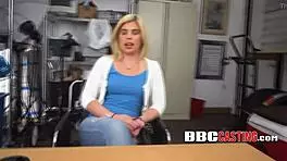 Blonde chubby petite teen shows the best blowjob and doggystyle skills