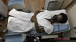 In the Hospital, Petite Nurse Rina Arems SPREADS Her Shaved Pussy During Yearly CHECKUP