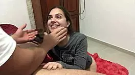 Submissive Wife in Collar Fucked Hard Until I Cum Inside