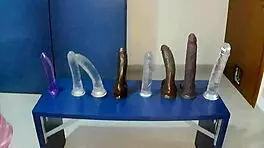 Tiny babe testing many plugs monster dildos and has great orgasm lola spice 😍