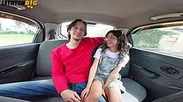 Small sexy colombian teen humiliated with big cock in moving car