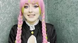 Kanroji Mitsuri uses her big breasts to pleasure you. She makes you cum hard!