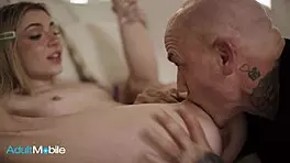 Skinny Blonde Talks Intimate with Step-Uncle Before Tasting Cock