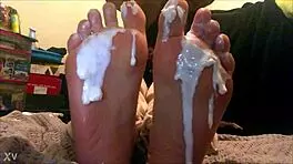 18 year old latina gets foot worship on webcam