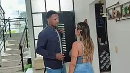 It was just waiting for the husband to leave to fuck curvy latina mara with desire in the bath