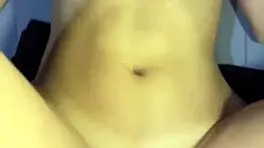 Fat Brunette Spreads Big Ass, Cumming Hard on Belly!