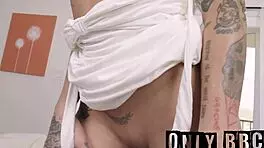 Petite Blonde Babe Rides Huge Monster Black Cock Intensely