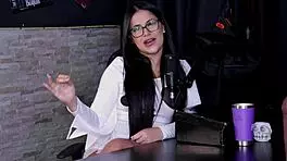 morena demonstrates blowjob exhibitionism stripping to show tits and pussy loving self-touch during sex