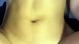 Fat Brunette Spreads Big Ass, Cumming Hard on Belly!