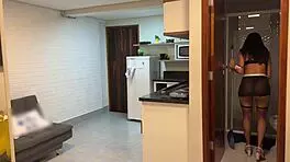 Wow, the maid takes monster cock in double penetration!