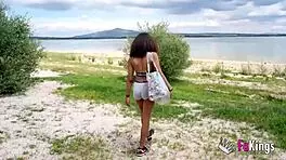 Voyeur Luna Black Heads to Beach for Quick Fuck with Stranger