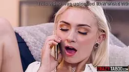 Sexy Blonde Babysitter Caught in Naughty Moment and Faces Intense Encounter