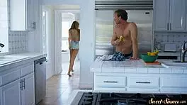 Gorgeous Teen 18+ With Big Tits Screwed In The Kitchen Cowgirl Style