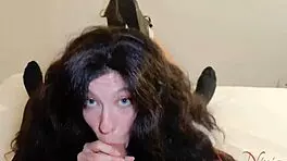 Quick fuck with 18yo friend in skirt before her parents get home, doggystyle with monster cock