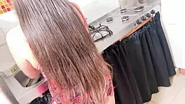 Latina stepmother plays hot maid with stepson?