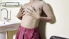 college girl fingers her wet pussy