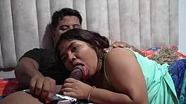 stepsister sucks my cock so well in bedroom