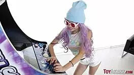 little asian skank with small tits rides big cock