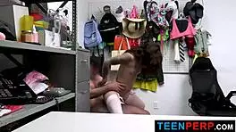 Credit Card Thief Teen Perp Gets Cowgirl And Doggystyle In Garage