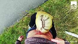 Slut babe loves getting fucked in public