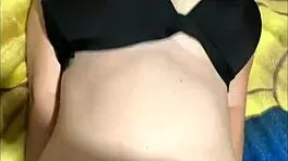 pregnant teen feels so excited teasing with her bouncing big tits in compilation