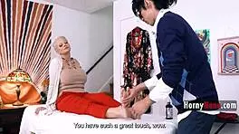 busty step nana shocks grandson with bold moves at her age