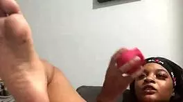 kashofficials upclose hairy pussy play with dildo and vibrator fingering wet tight ebony ass