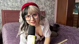 naughty college girl teases in lingerie with a cute fetish twist