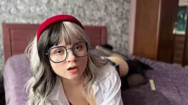 naughty college girl teases in lingerie with a cute fetish twist