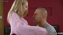 Fervid cutie spreads tight virgin slit and gets deflowered in fetish act