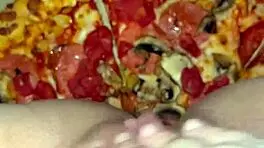female masturbates on pizza in los angeles