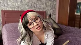 naughty college girl teases in lingerie with a cute fetish twist