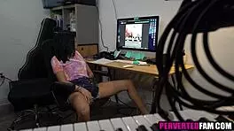 Ebony Teen Caught Masturbating Hard