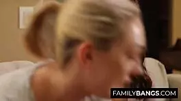 i took my innocent stepsister's virginity with a strapon, riding her passionately.